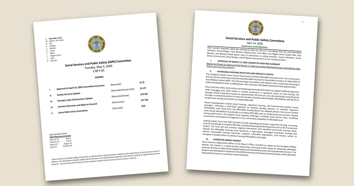 Cover image for LFUCG committee to address housing, code enforcement Tuesday