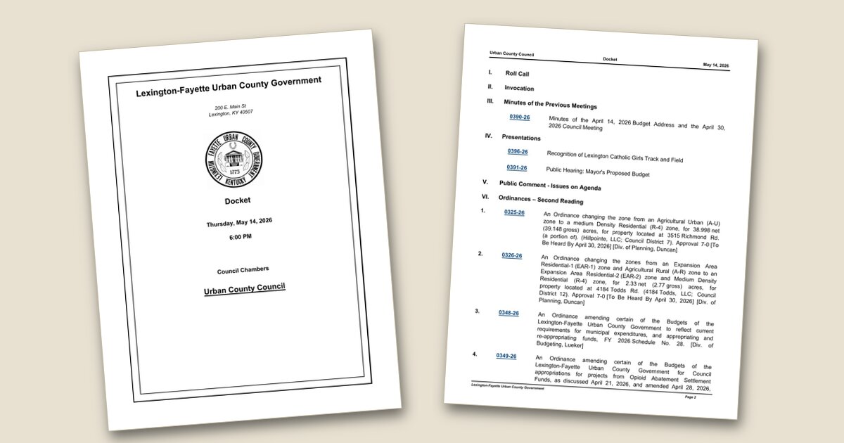 Cover image for Urban County Council to consider water, housing and policy items