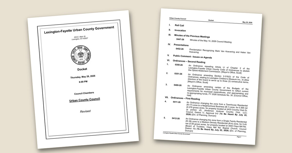 Cover image for Urban County Council tackles zoning changes, fire truck purchase