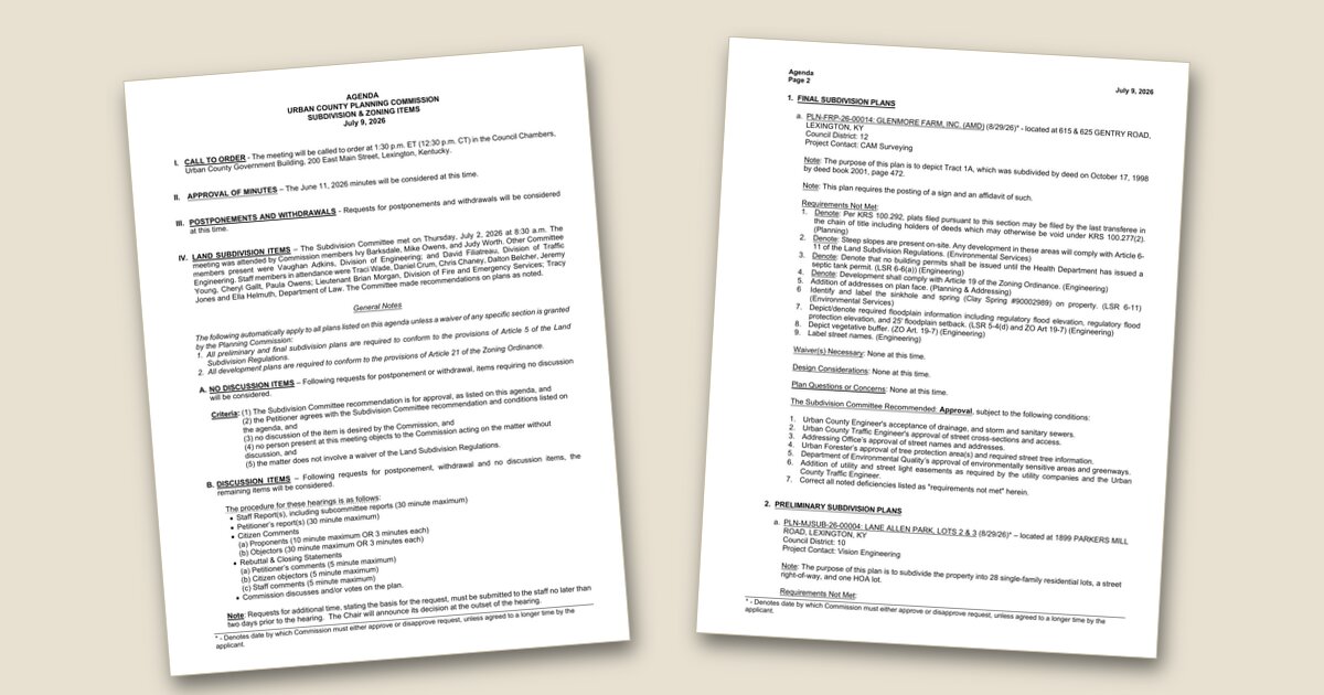 Illustration for Planning Commission to consider three subdivision projects July 9