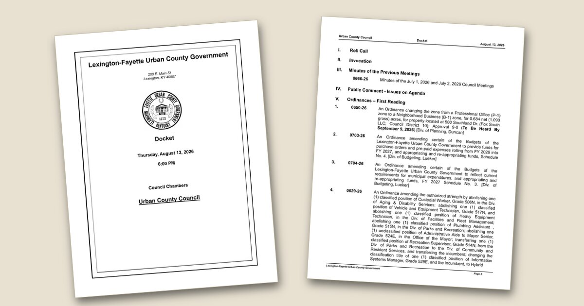 Illustration for LFUCG Council to consider budget amendments, zoning change