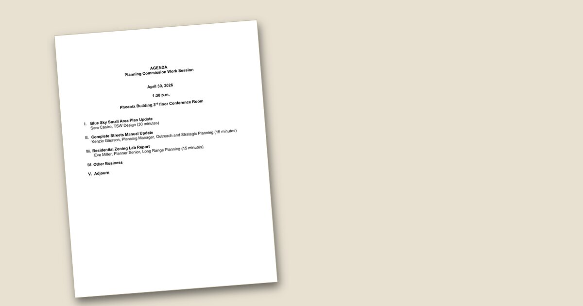 Cover image for Planning Commission to discuss Blue Sky, Complete Streets initiatives