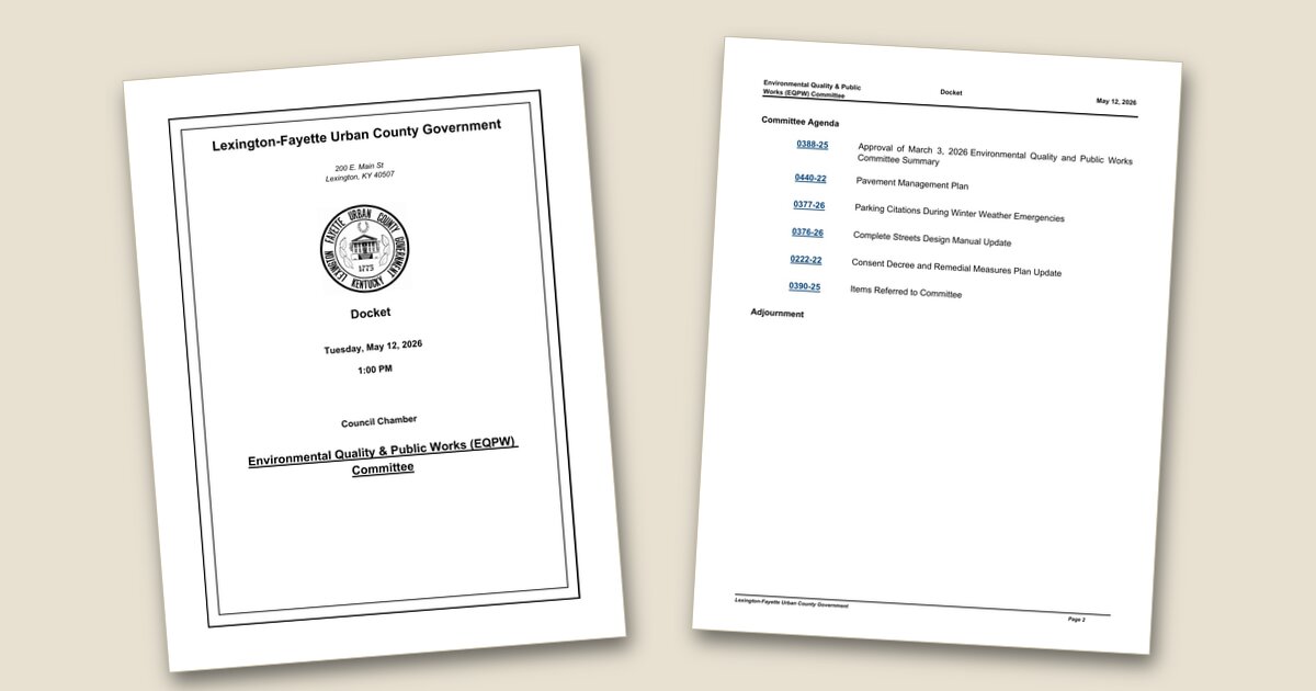 Cover image for LFUCG committee to consider pavement, parking, street design policies