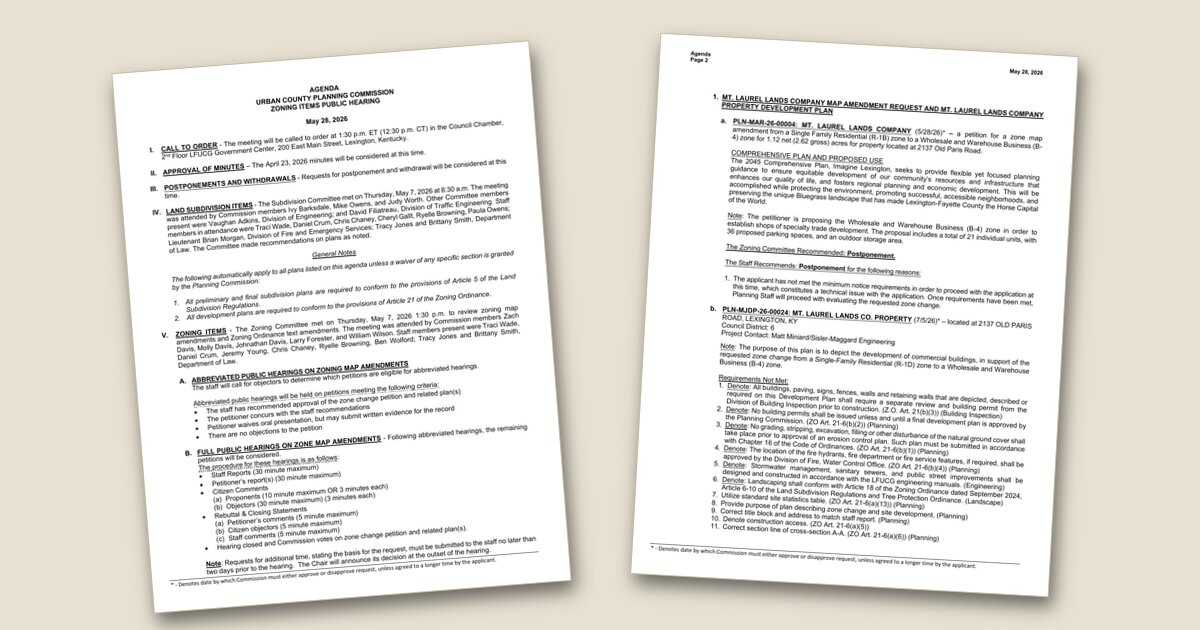 Cover image for Planning Commission to hold public hearing on zoning changes Thursday