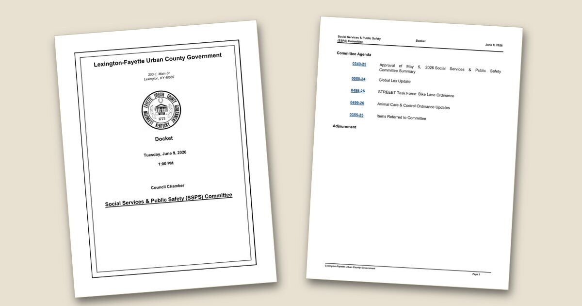 Illustration for LFUCG committee to consider bike lane, animal care ordinances Tuesday