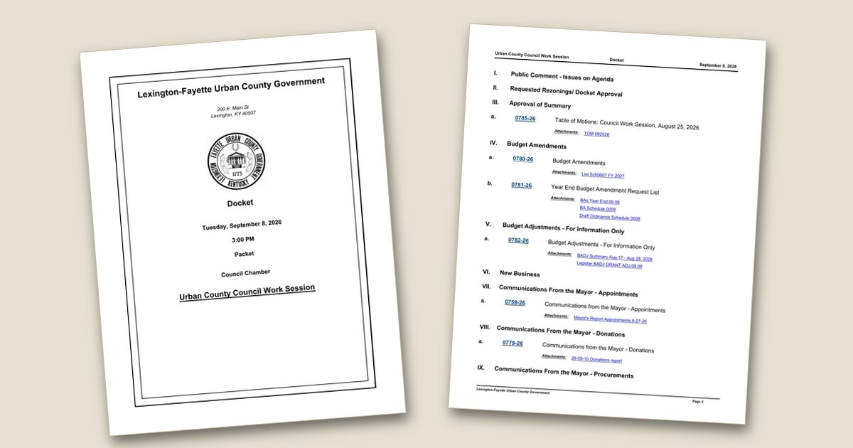 Illustration for LFUCG work session agenda packed with winter shelter, infrastructure contracts