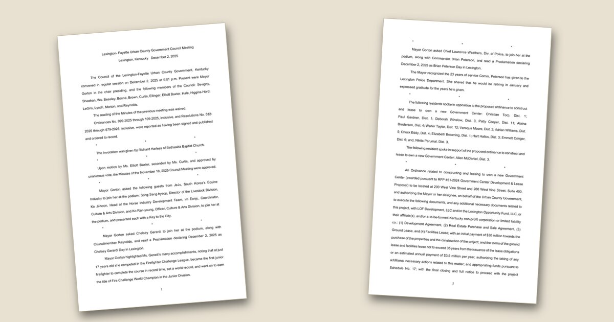 Cover image for Minutes released from contentious December 2 council meeting