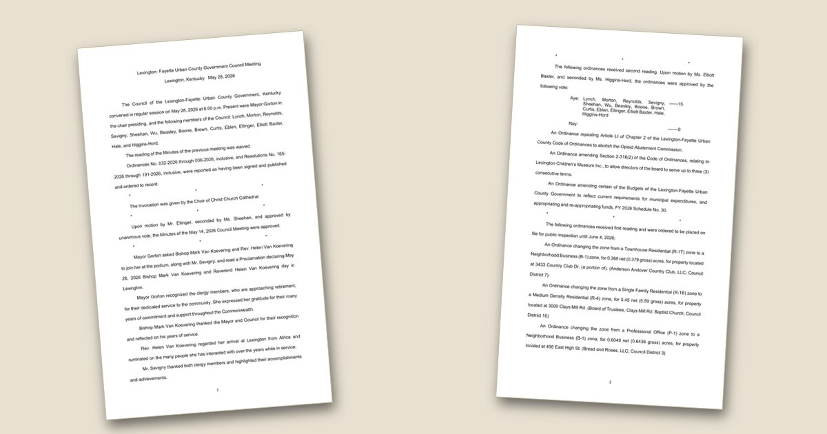 Illustration for Council releases May 28 meeting minutes with zoning, budget actions