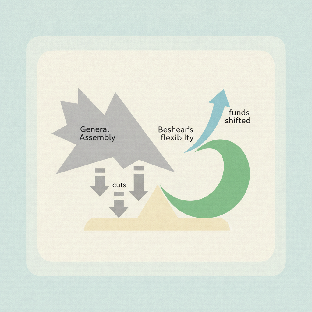 Illustration for Beshear uses budget flexibility to counter General Assembly cuts