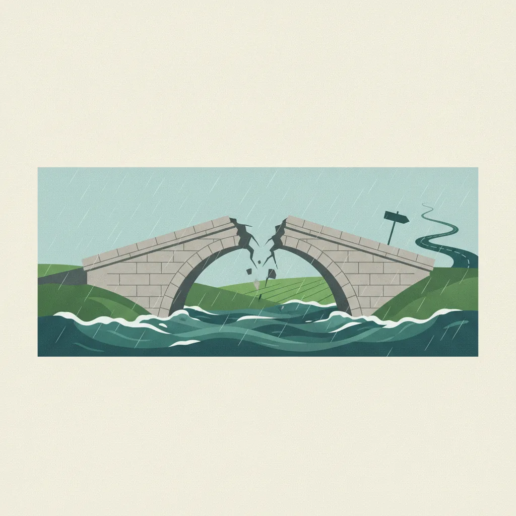Illustration for Bridge on Tates Creek Road closed due to flood damage