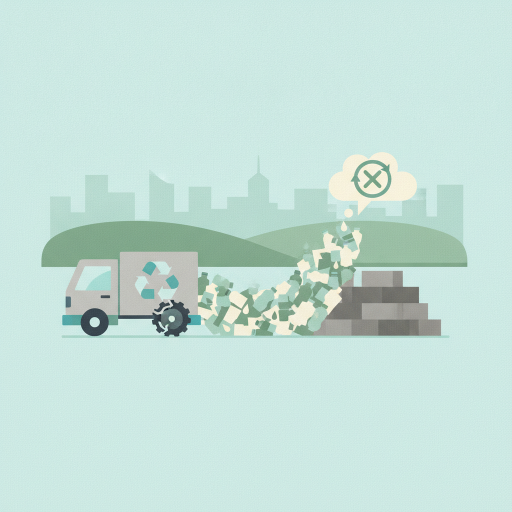 Illustration for City halts curbside recycling collection Tuesday due to mechanical issues