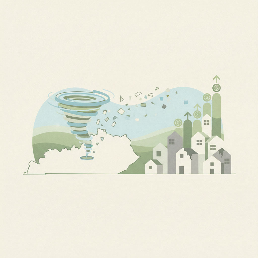 Illustration for Kentucky ranks 10th nationally for strong-wind property damage