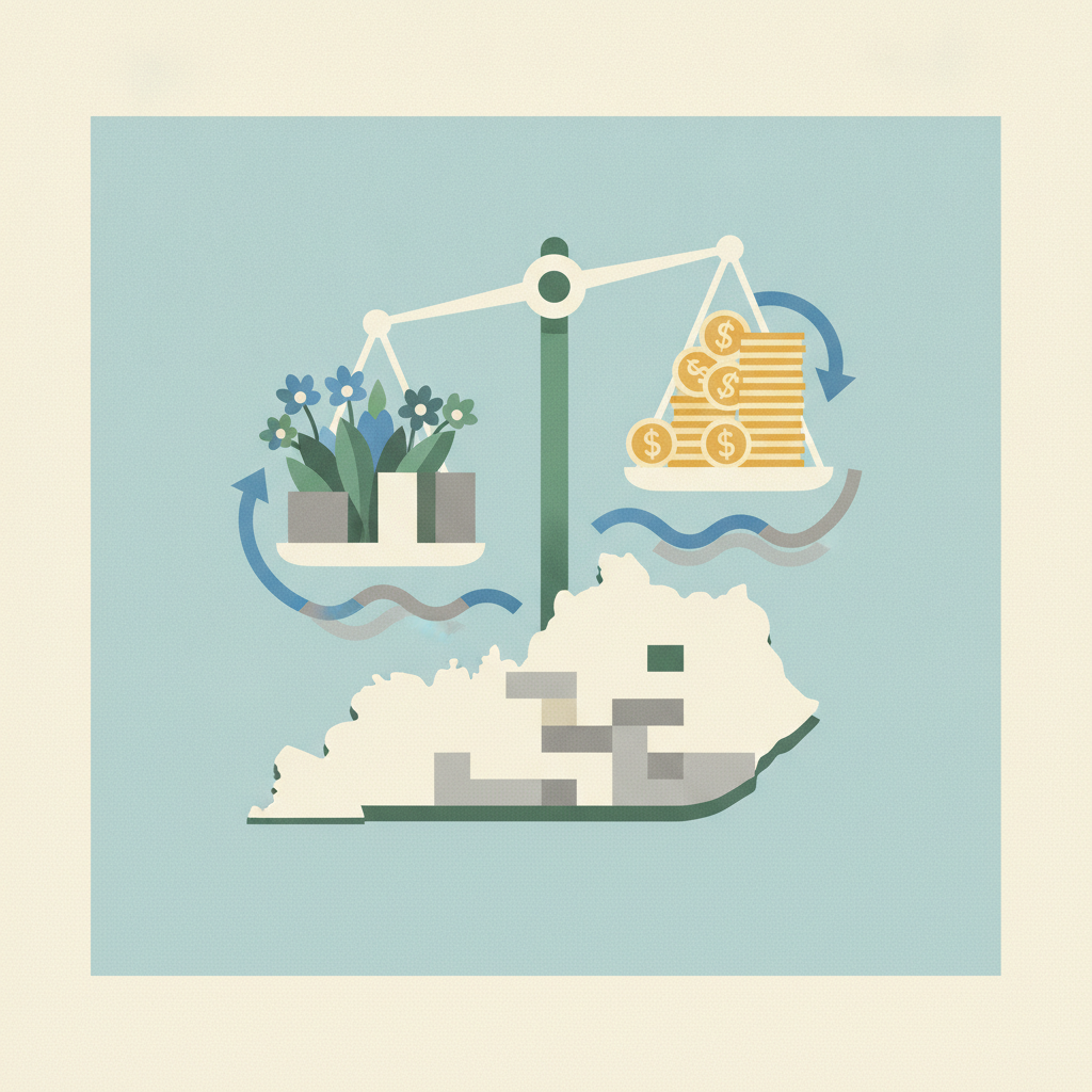 Illustration for Kentucky Reports 7th Consecutive Budget Surplus, Sparking Debate Over Program Funding