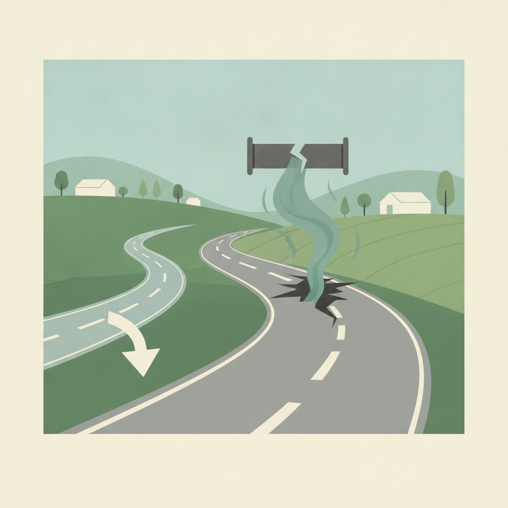 Illustration for KY 33 closed in Mercer County due to gas line leak