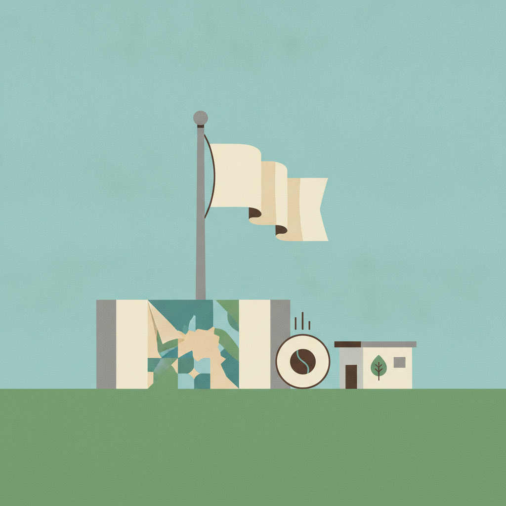 Illustration for Flags at Half-Mast, Murals Replaced, and Quick Coffee Builds
