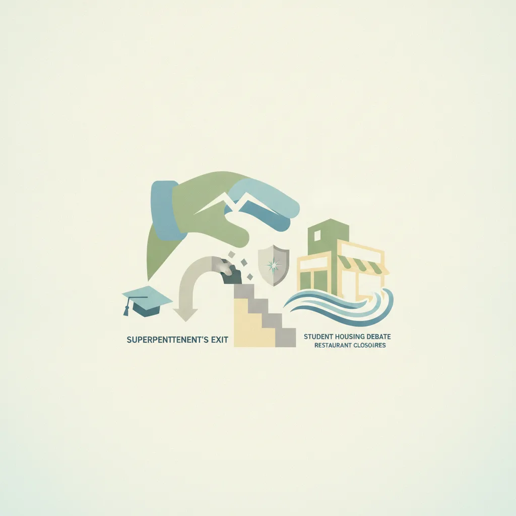 Illustration for Shock Gloves, Superintendent's Exit, and Student Housing Debate
