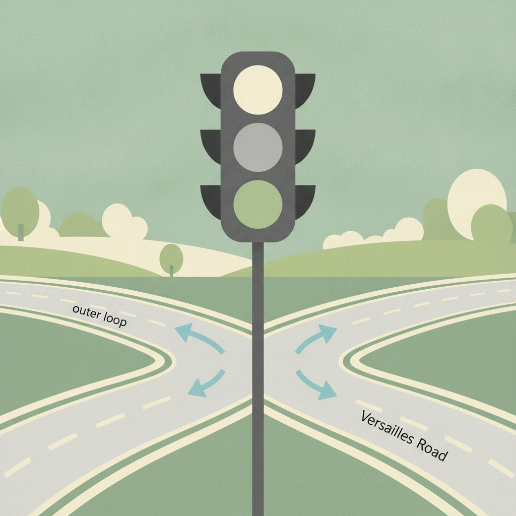 Illustration for New traffic signal activated on busy Versailles Road intersection