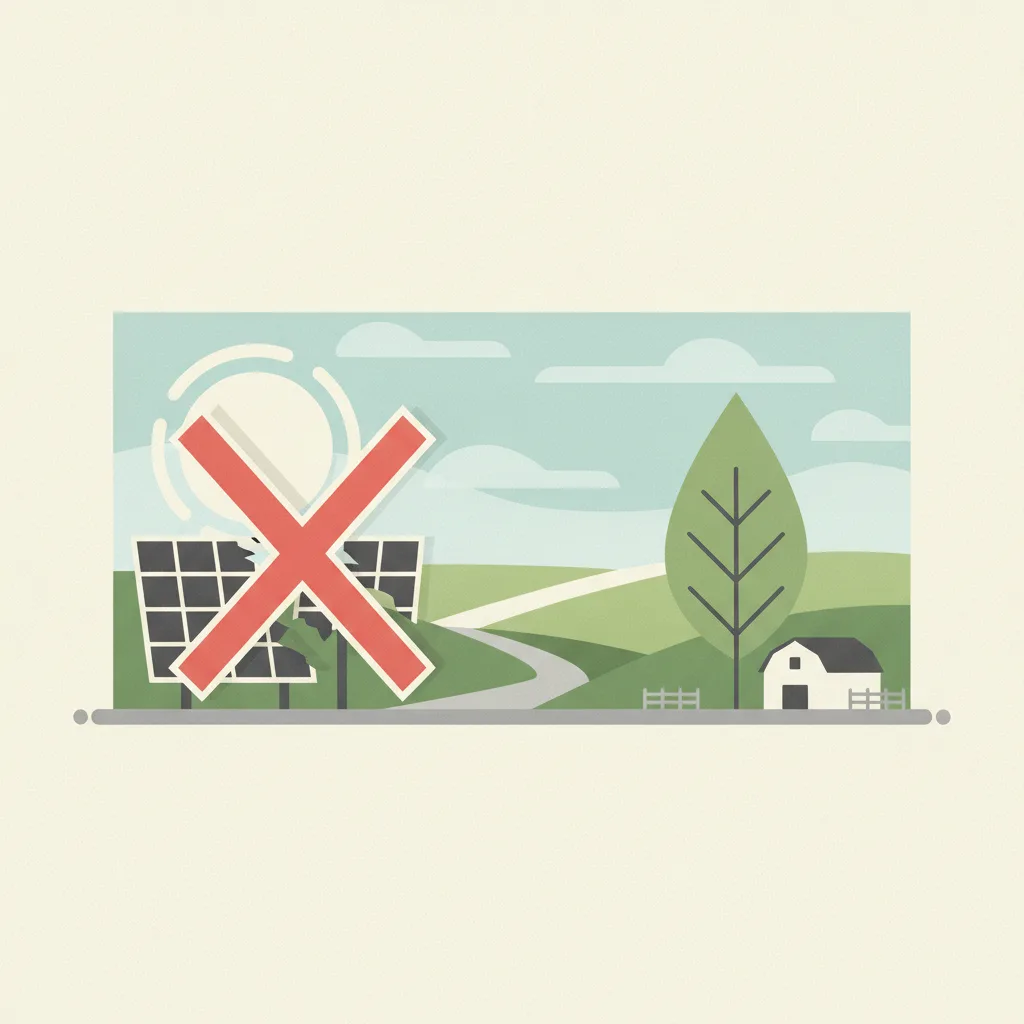 Illustration for Planning Commission rejects large-scale solar on farmland