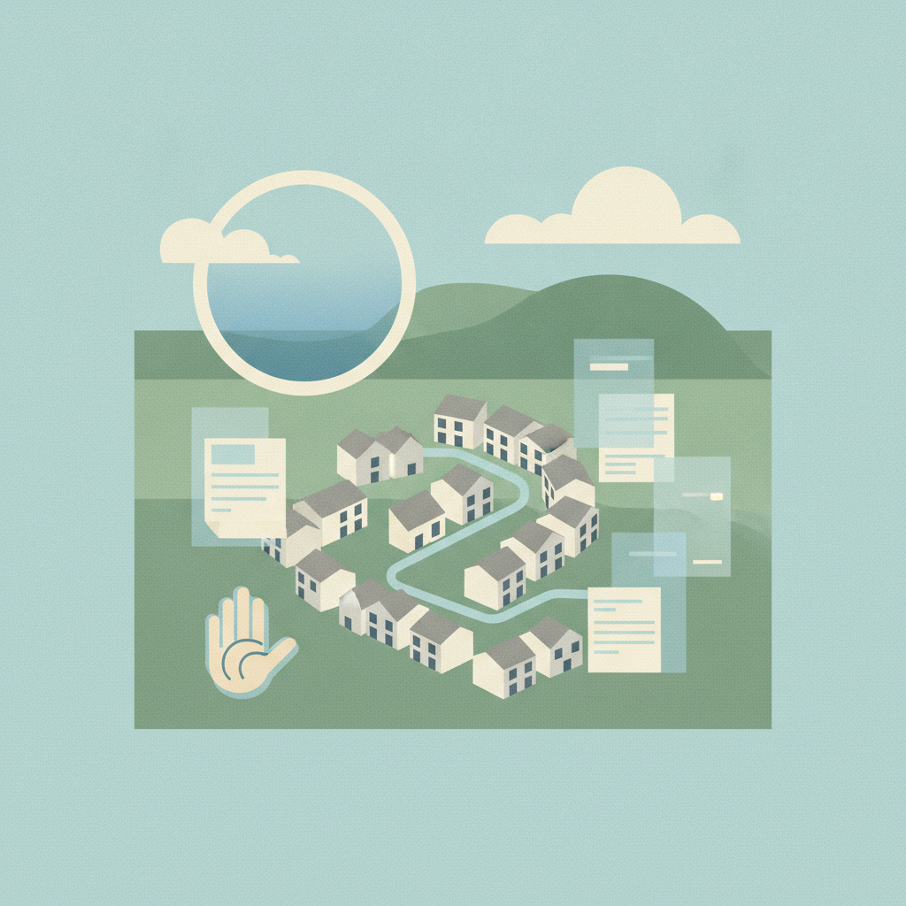 Illustration for Planning Commission to reconsider White Farm 594-unit residential project