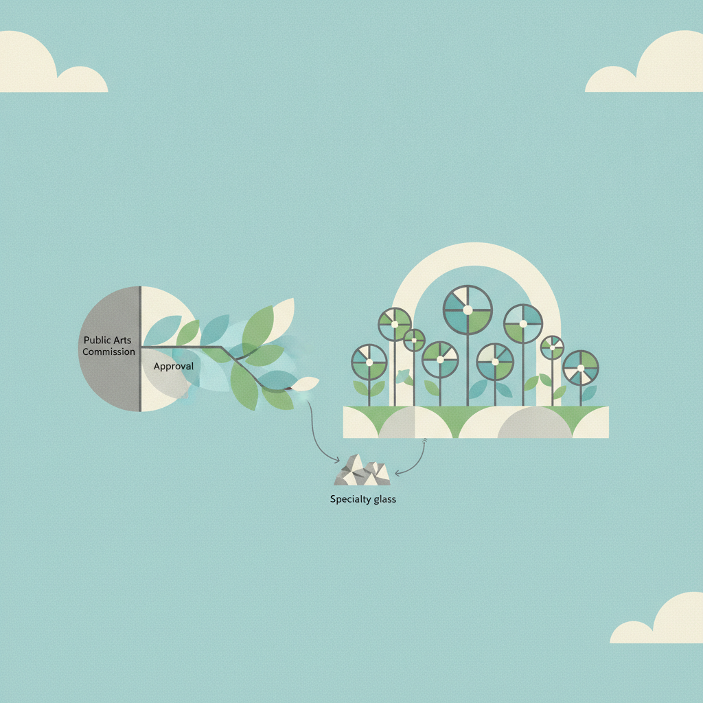 Illustration for Public Arts Commission approves funding for senior center stained-glass garden