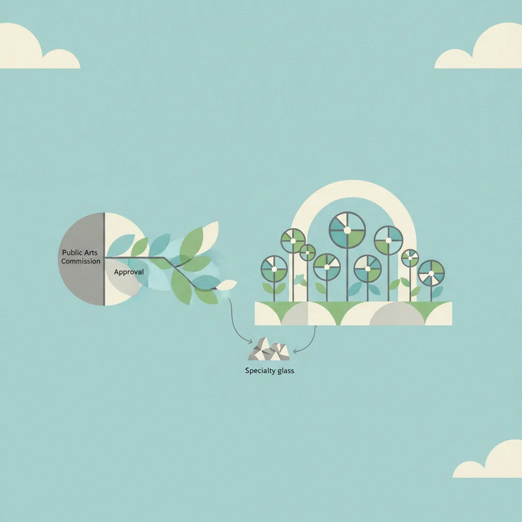 Illustration for Public Arts Commission approves funding for senior center stained-glass garden