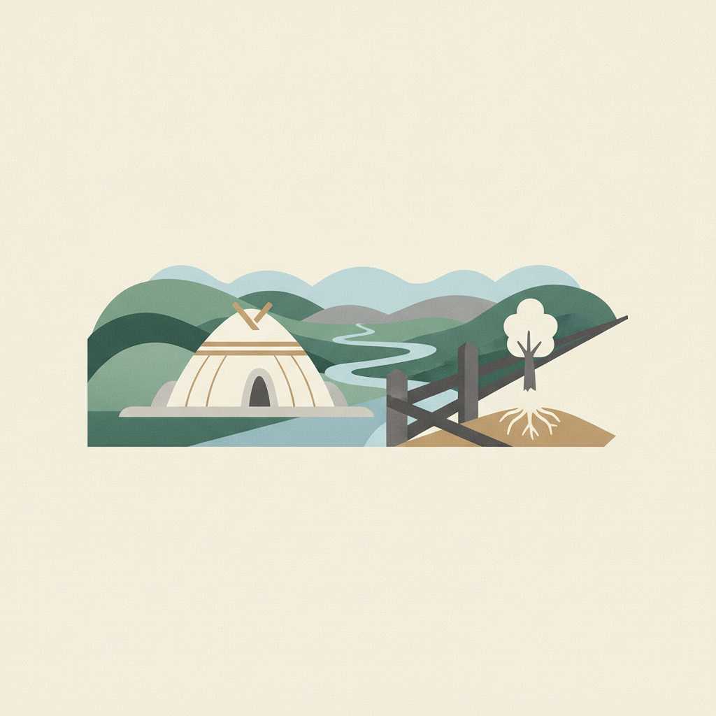 Illustration for Q&A: A Family History of Indigenous Land Displacement
