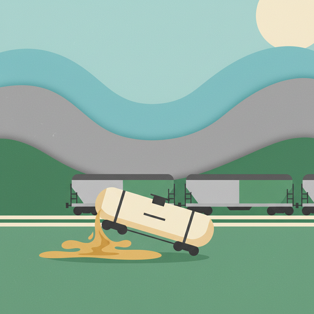 Illustration for Train carrying corn syrup derails in Arizona