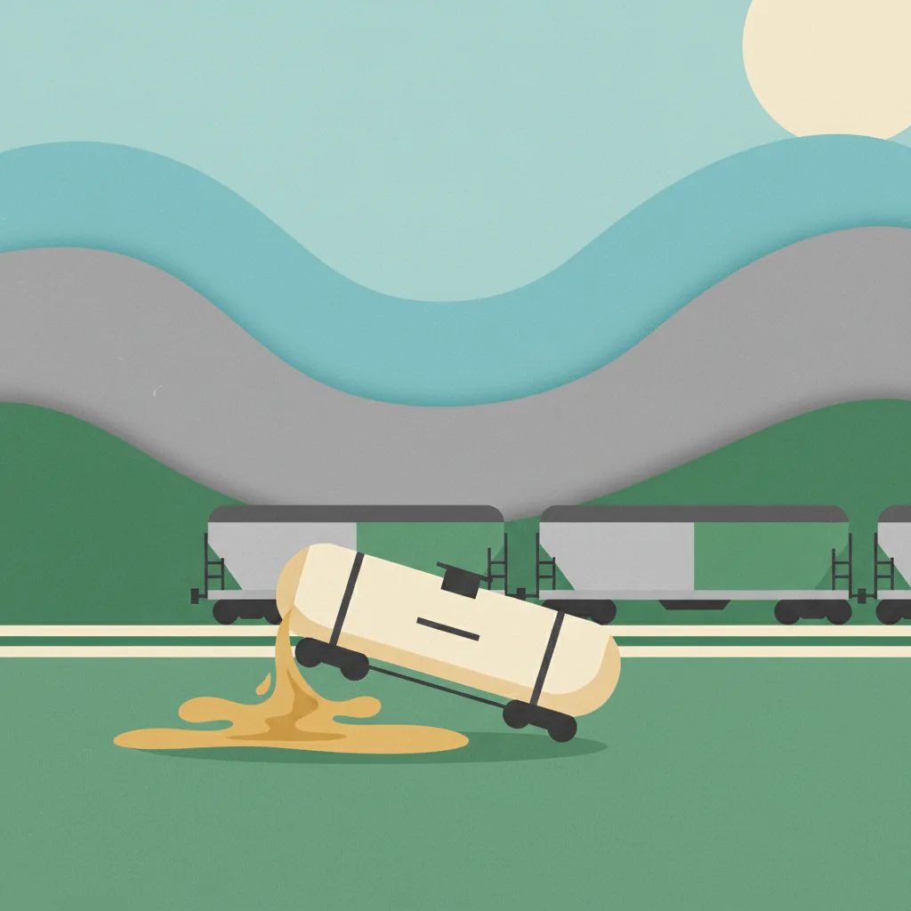 Illustration for Train carrying corn syrup derails in Arizona