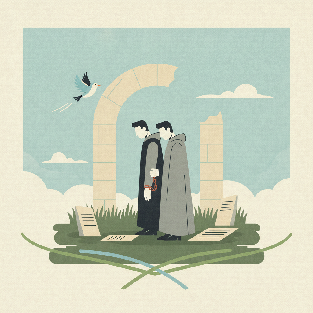 Illustration for Two men released pending decision on murder convictions