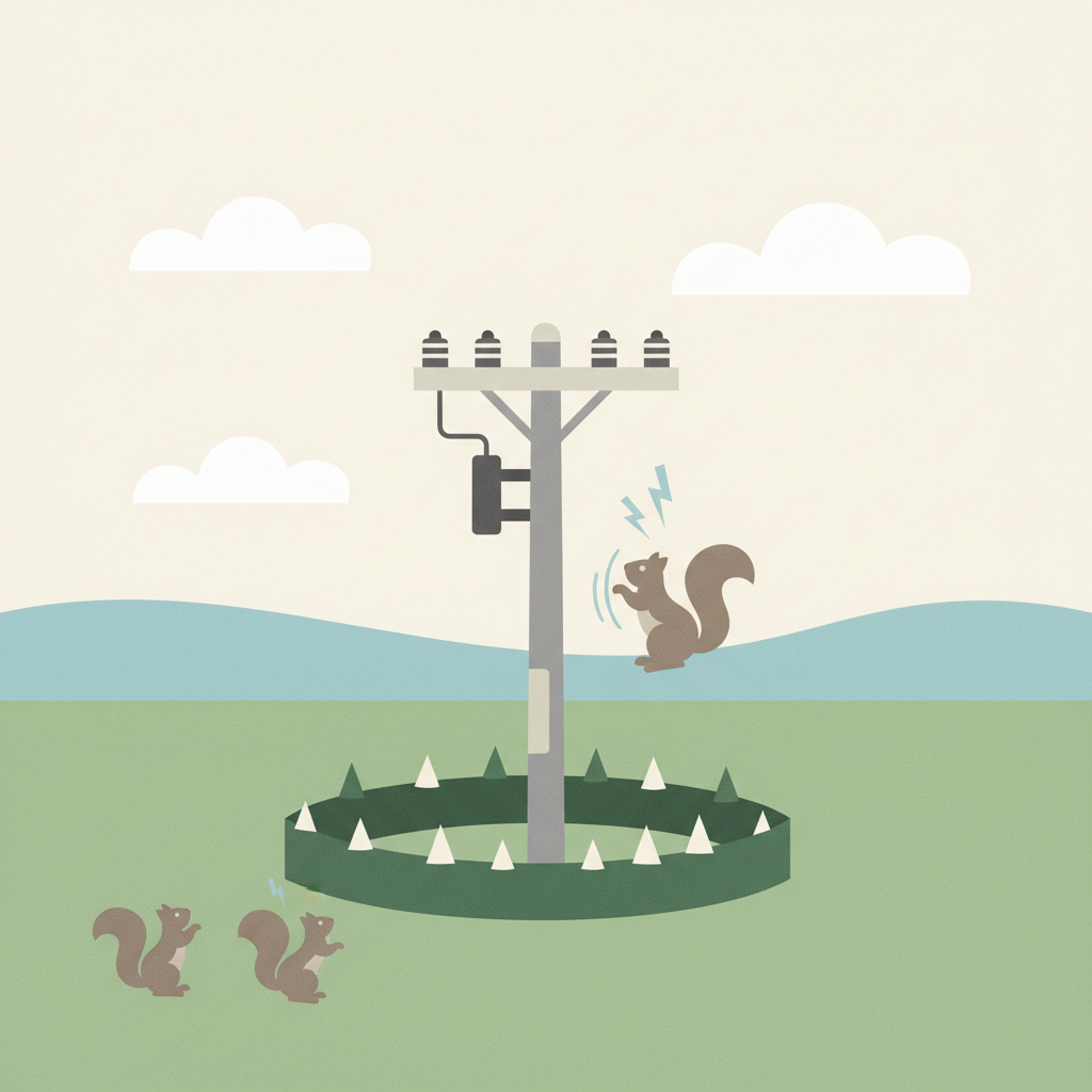 Illustration for UK installs wildlife deterrent to combat squirrel-caused power outages