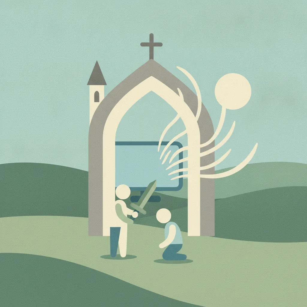 Illustration for Viral video of church children's skit draws scrutiny over imagery