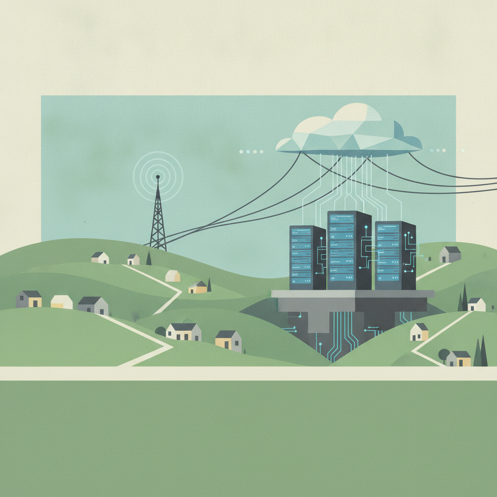 Illustration for Yonder Radio Special Report – Power Dynamics: The Rural Data Center Boom