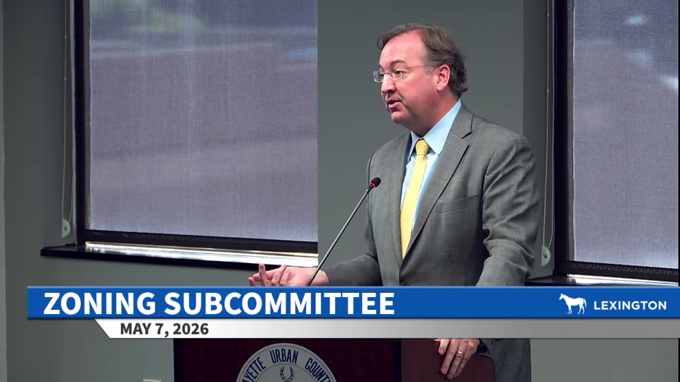 Nick Nicholson at the public podium speaking to the Zoning Subcommittee.