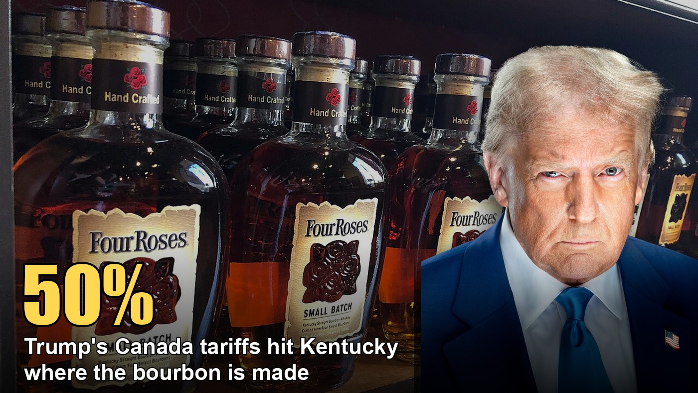 Illustration for Commentary: Bourbon country voted for the trade war. Now it is paying for it.