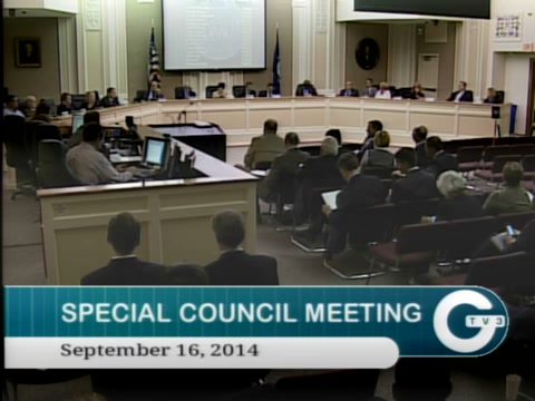 Wide view of the council chamber during the September 16, 2014 special meeting