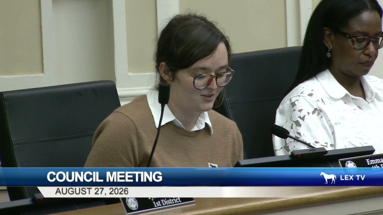 4th District Council member Emma Curtis delivers her announcement on Flock before public comment, Aug. 27, 2026.