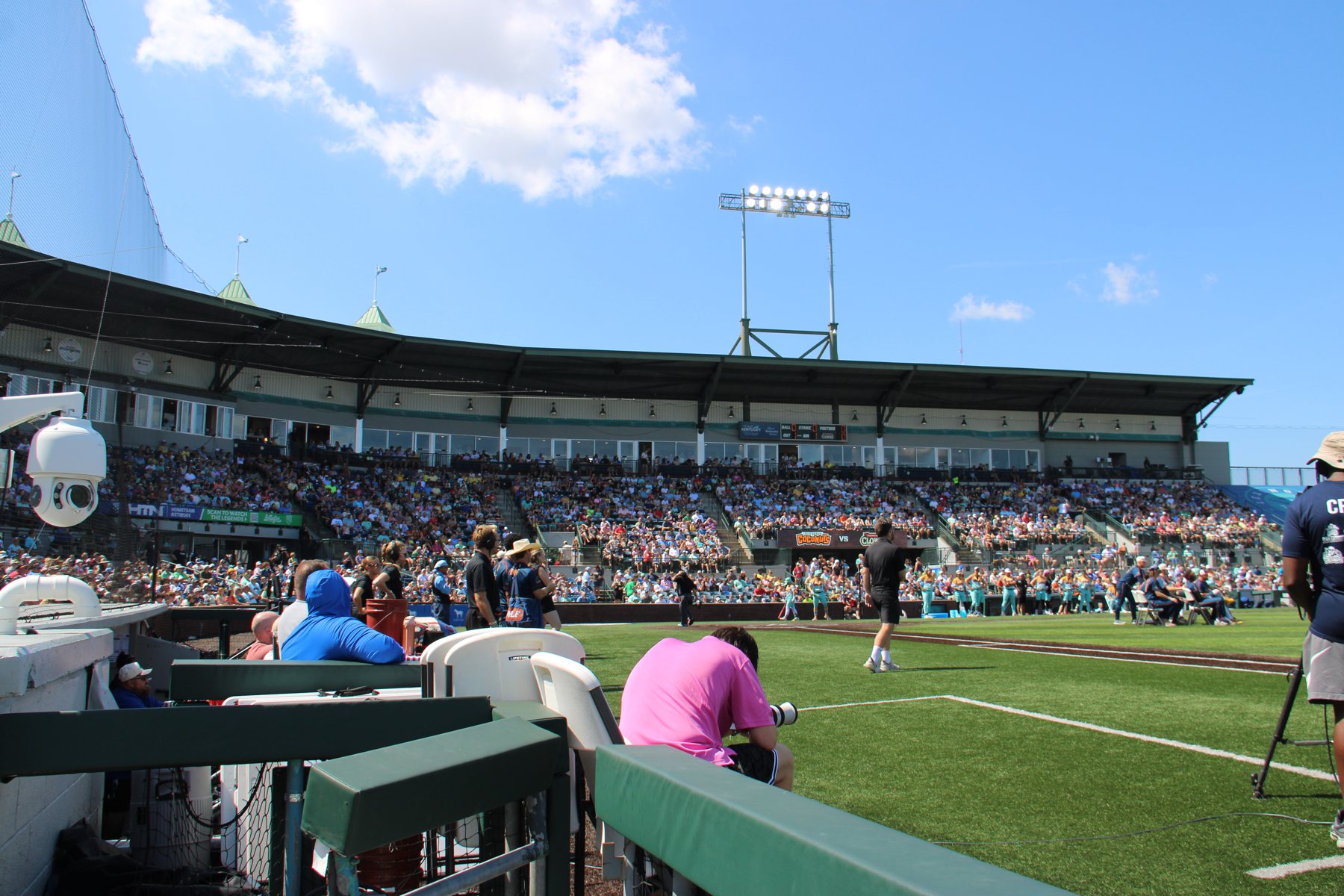 Illustration for Banana Ball sells out CommonSpirit Ballpark three days running; Legends open playoffs there Wednesday