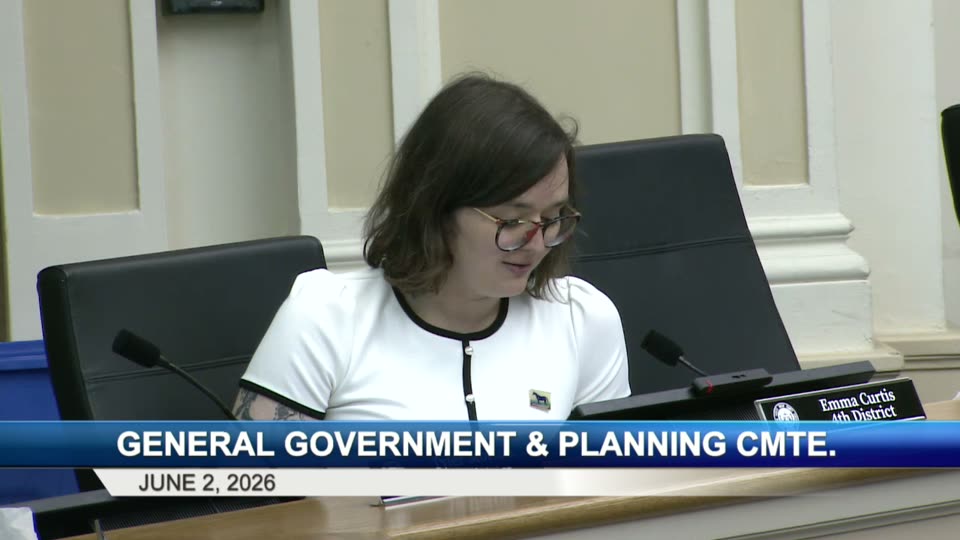 Council Member Emma Curtis seated at the dais during the June 2 GGP Committee meeting